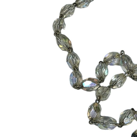 Vintage Crystal Glass Bead Catholic Rosary with Jesus Crucifix & Virgin Mary - Picture 7 of 14